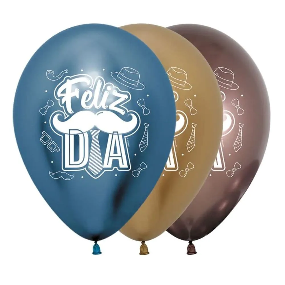Globo Feliz Día Bigotes R-12 X12