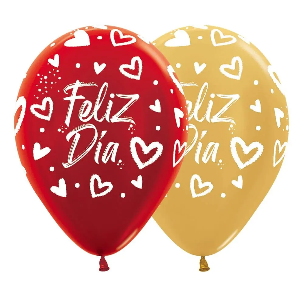 Globo Feliz Día Corazones R-12 X12