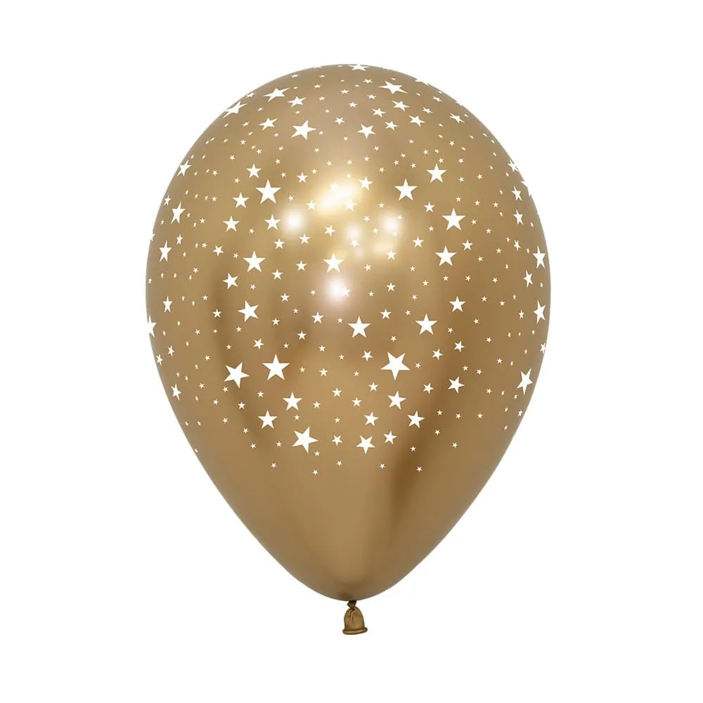 Globo X5 Látex Estrellas Doradas R-50