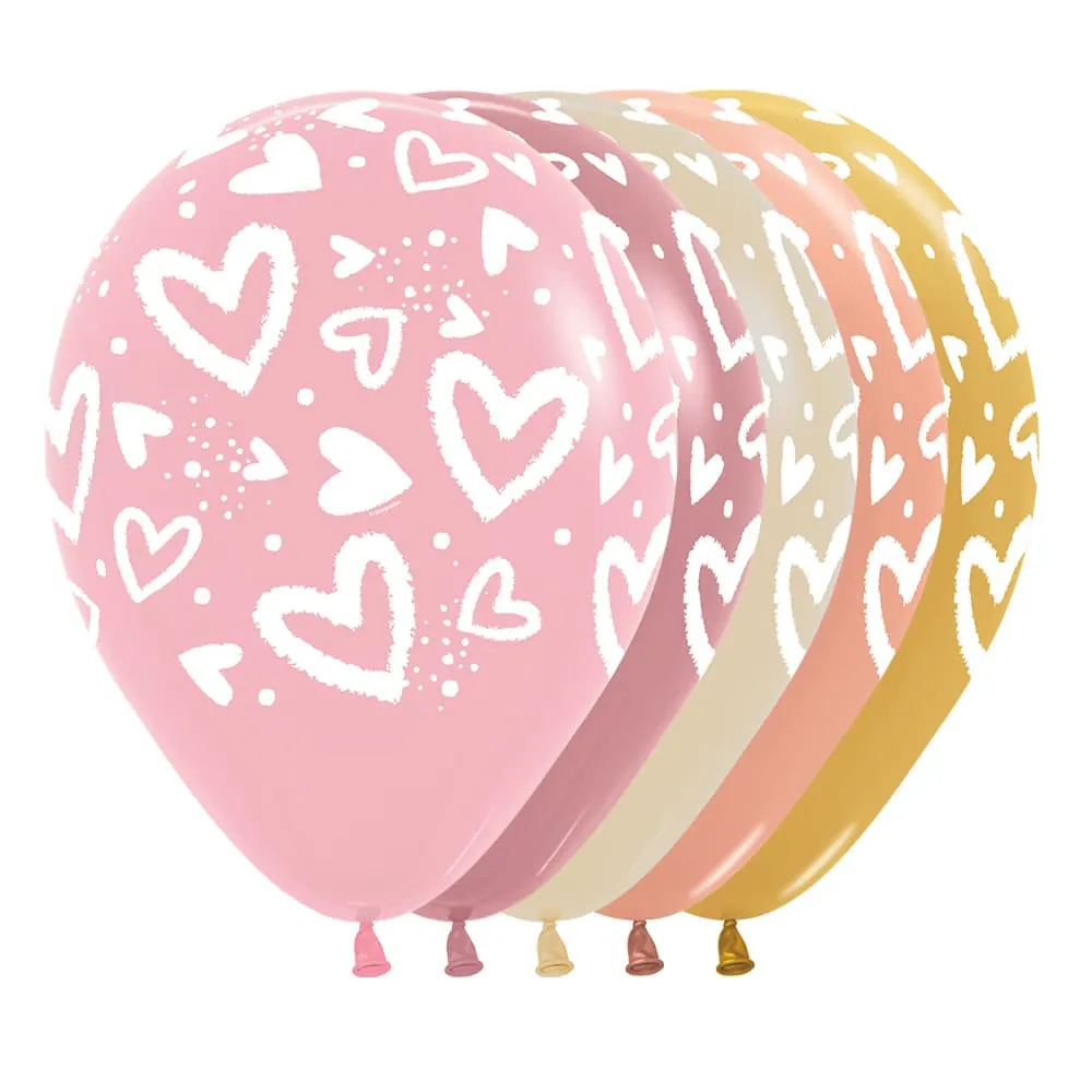 Globo X50 Látex Corazones Surtido R-12