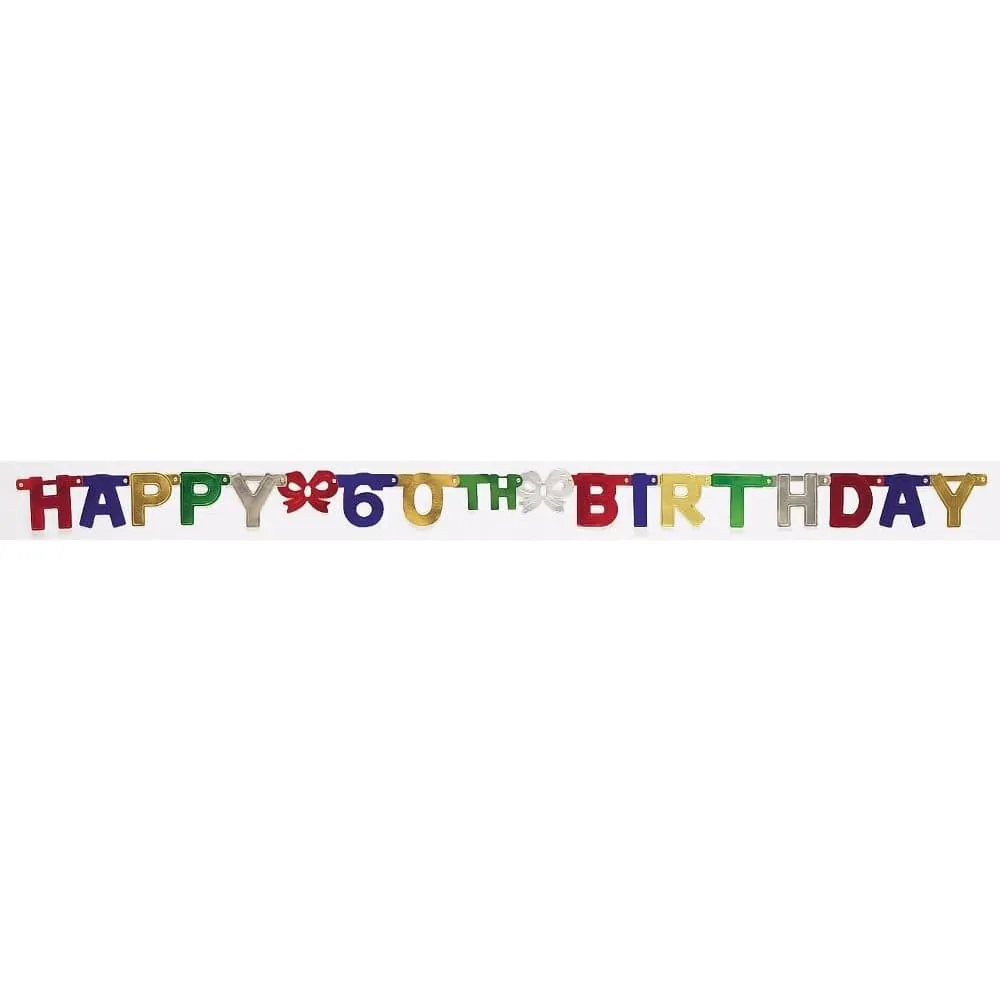 Guirnalda 60 Happy Birthay Letras