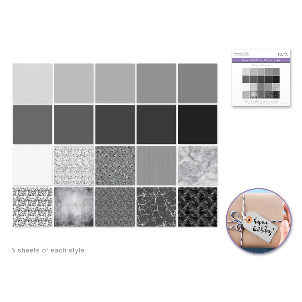 Hojas X100 10X10Cm Tonos Grises