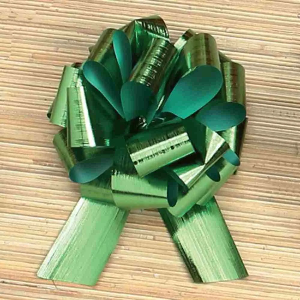 Moño Verde Metalizado 17 Cm