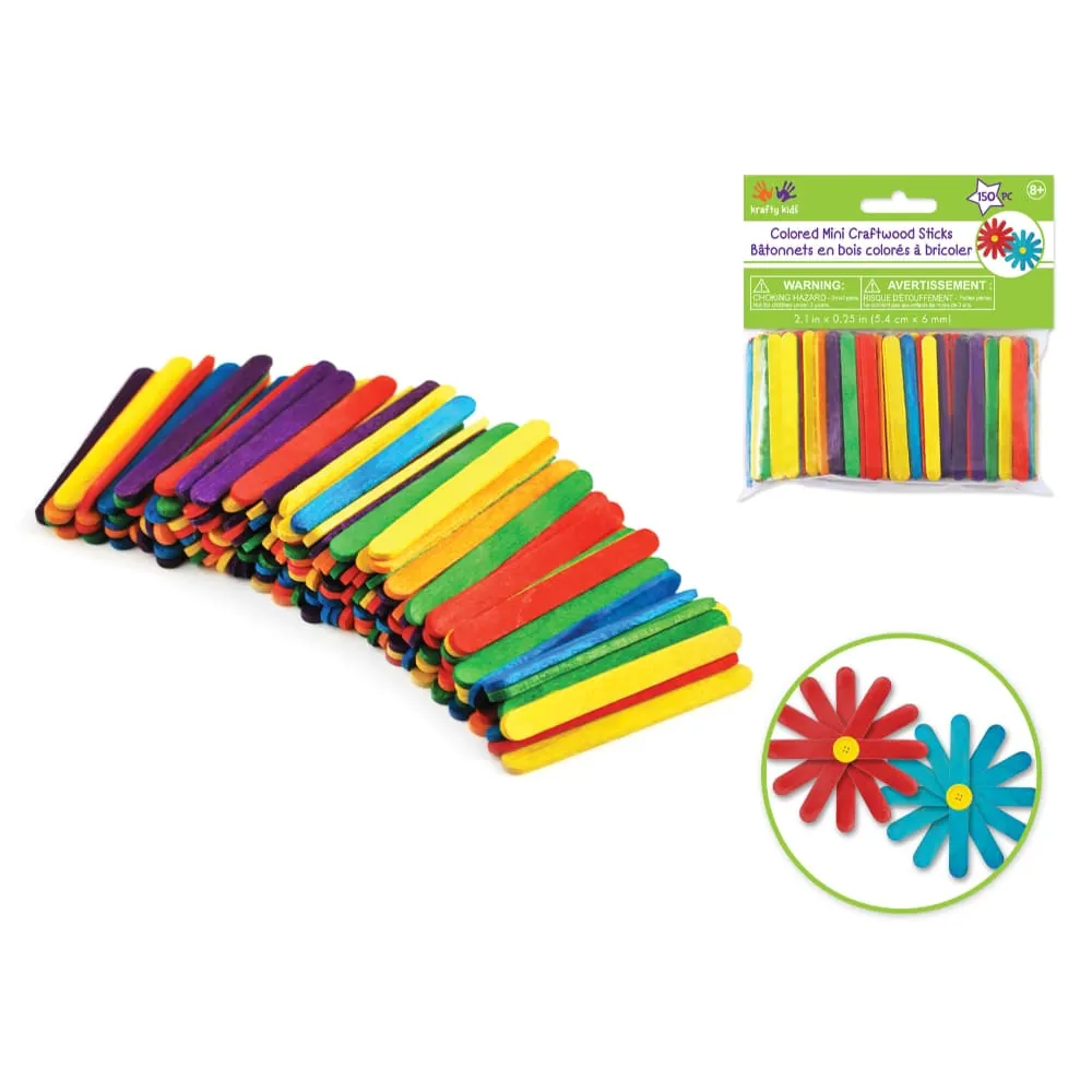 Palitos Madera X150 Colores 5 Cm