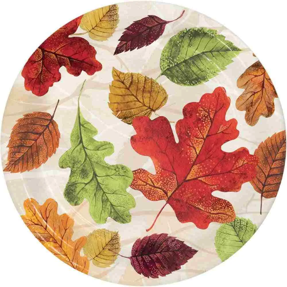 Platos Hojas Otoño X8 22 Cm