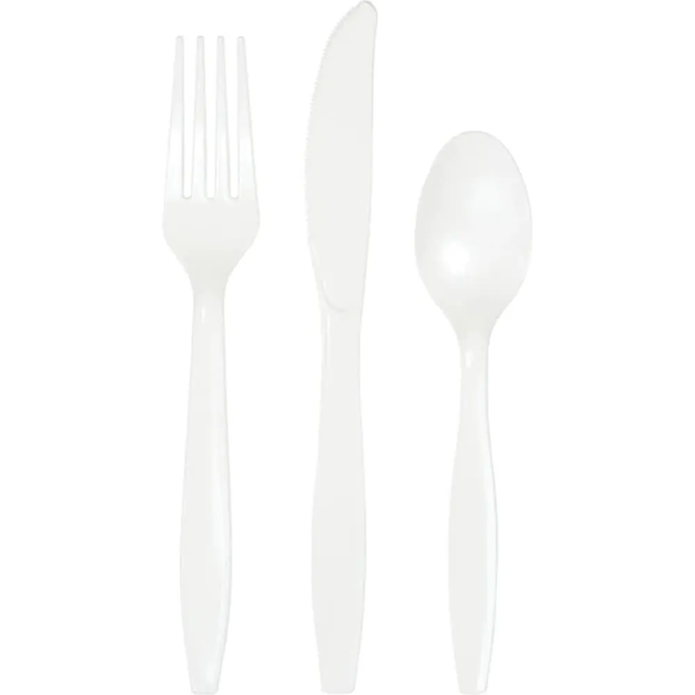 Set Cubiertos Blancos X18