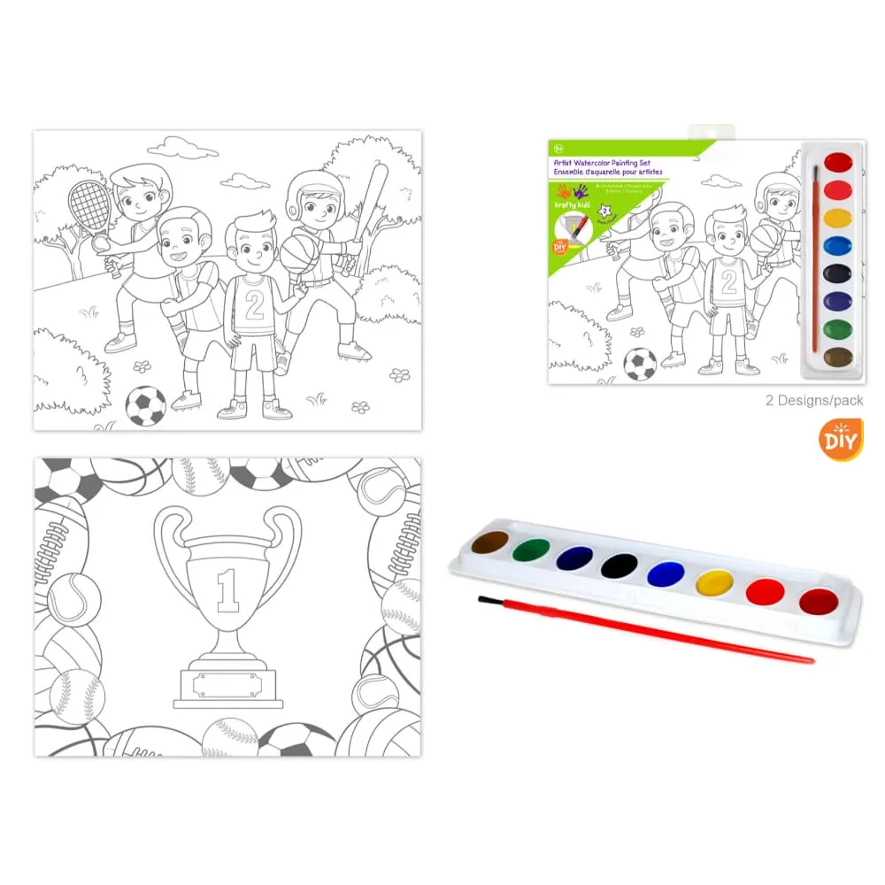 Set Pintura Con Acuarela Deportes