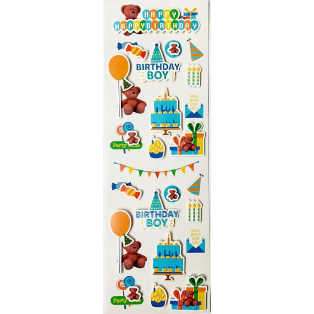 Stickers 3D Happy Birthday Niño