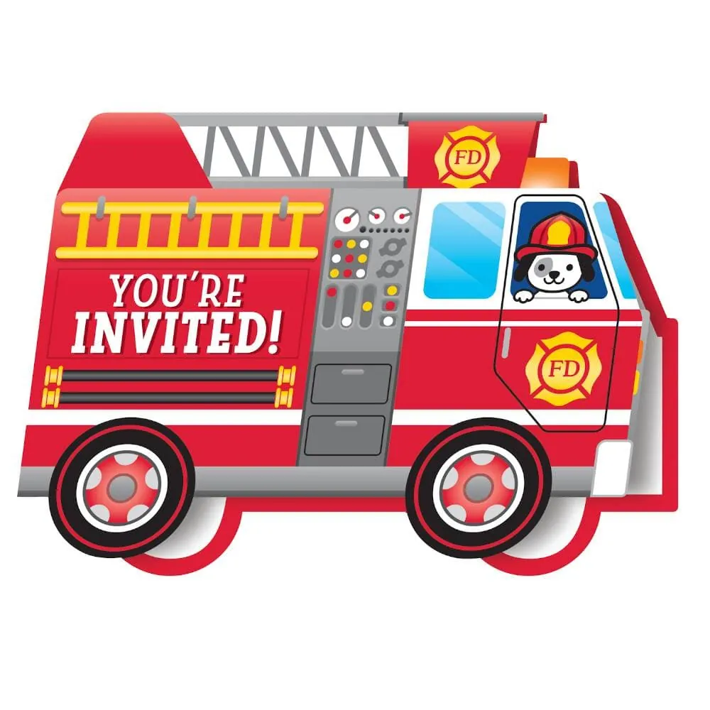 Tarjeta Invitación X8 Bombero