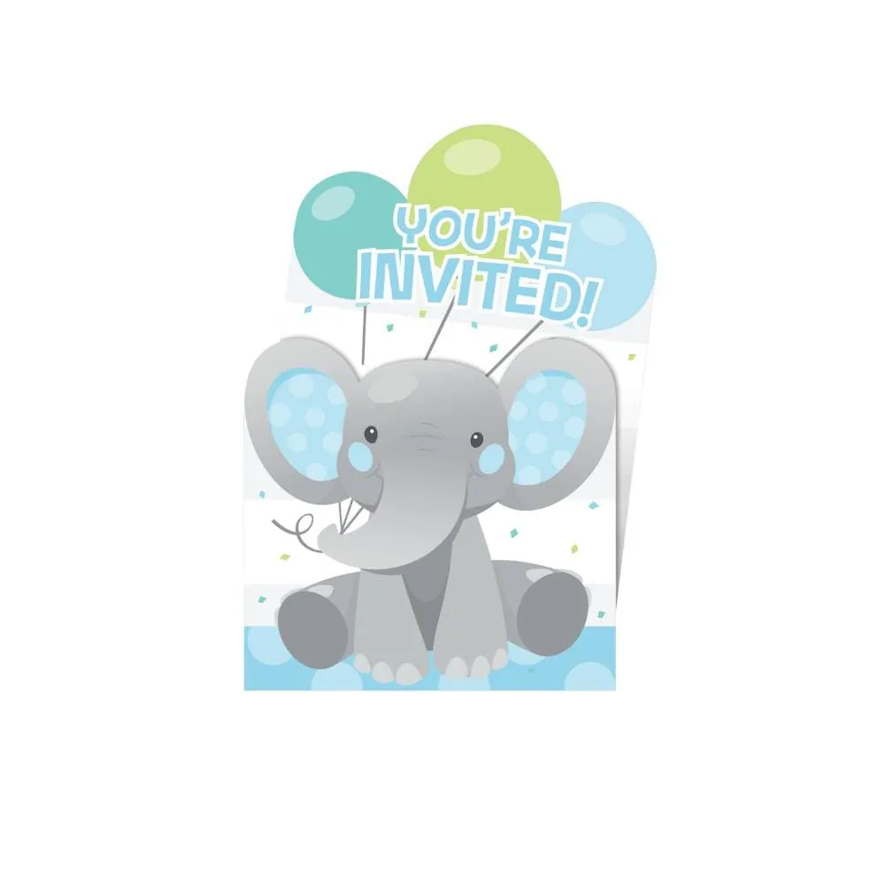 Tarjeta Invitación X8 Elefante Niño