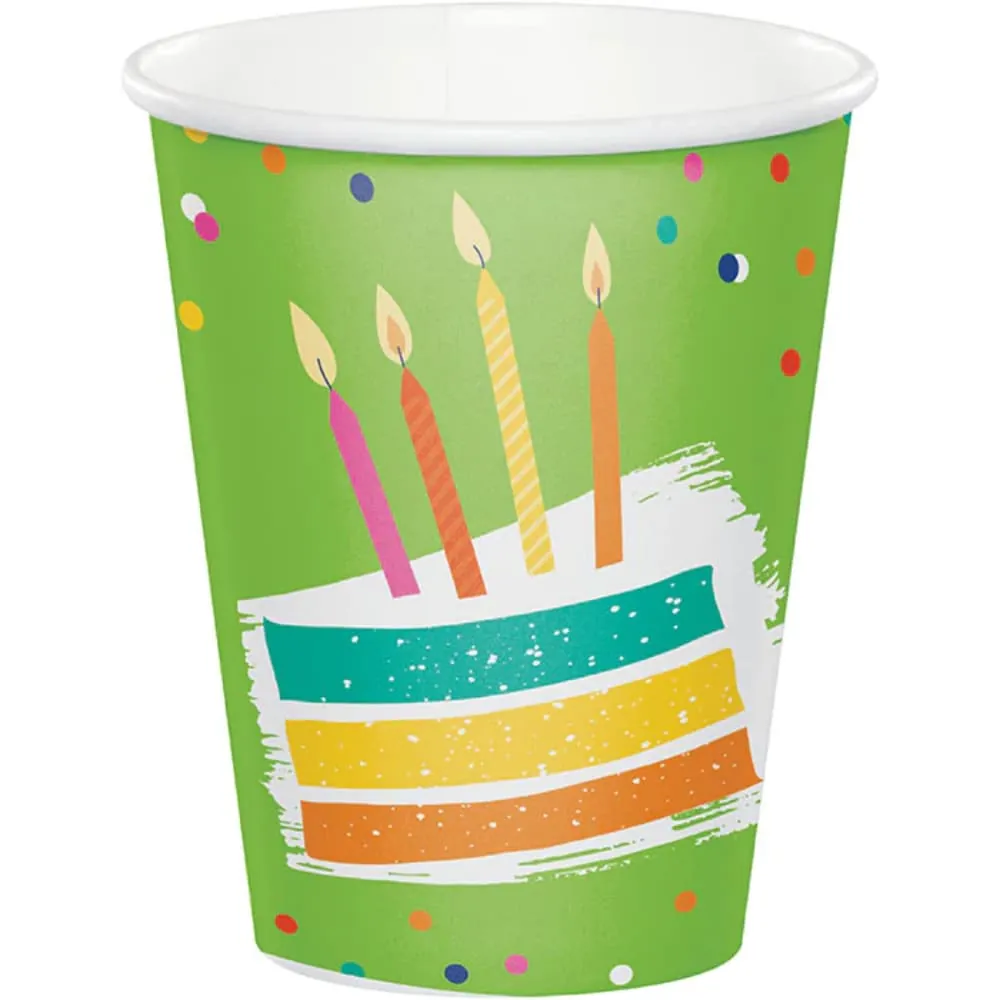 Vasos Happy Birthday Cake X8