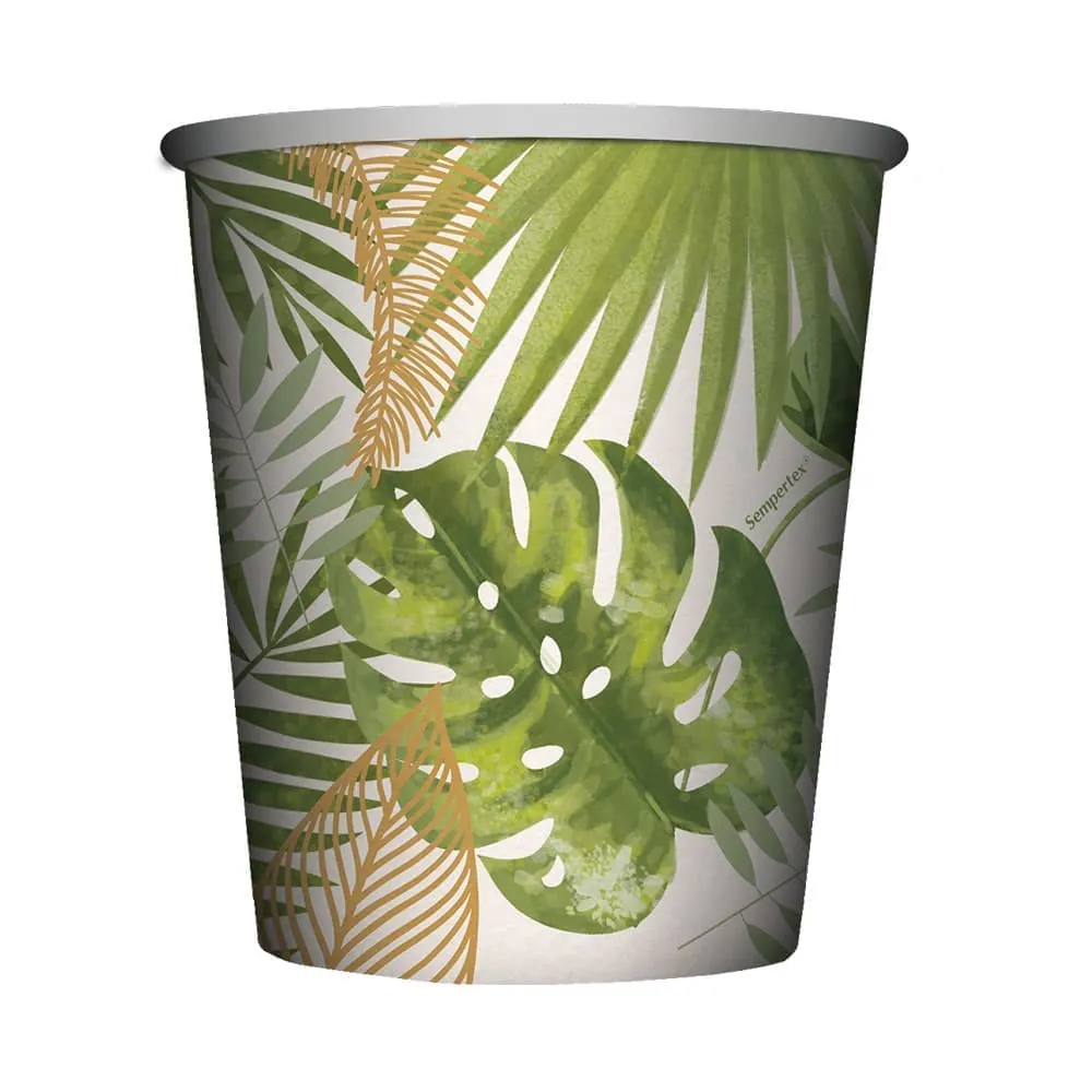 Vasos Hojas Tropical 9 Onz X8