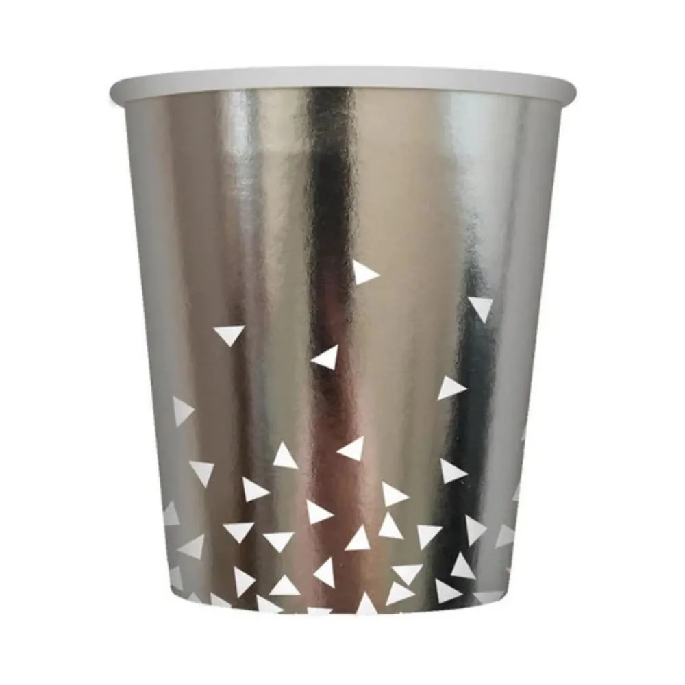 Vasos Plateado 9 Onz X8