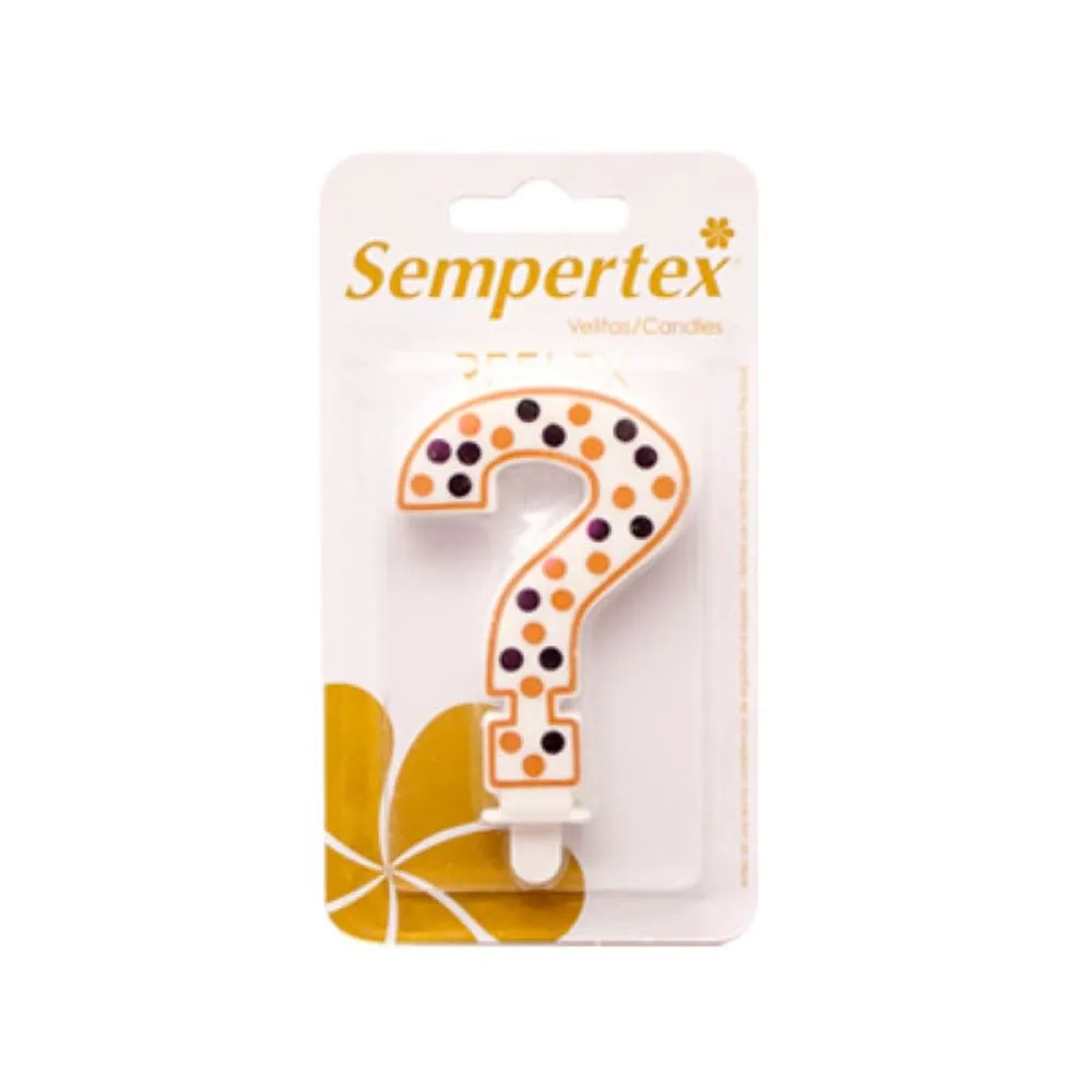 Vela Numerica Polka Deluxe Signo Interrogacion