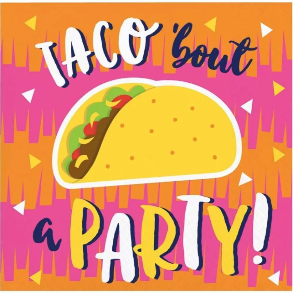 Servilleta Pequeña Con Diseño De Taco Mexicano X16